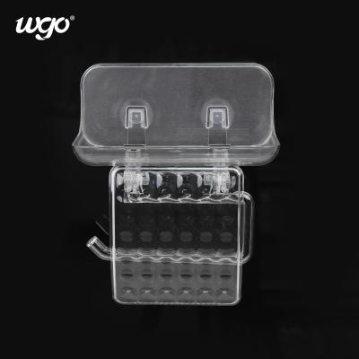 China WGO No Drilling Bathroom Paper Towel Holder Soap Transparent Shelf Plastic for sale