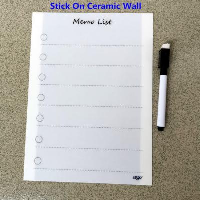 China PVC Wall Mounted Self Adhesive Whiteboard Sticker Stationery Kids Writing Board for sale