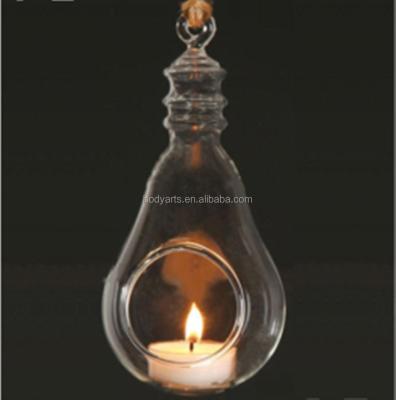 China Home Decoration Dia.9xL18.2CM High Quality With Glass Bulb Hanging Candle Holder Fashion Design for sale