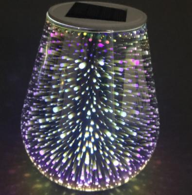 China Decoration Wholesale Fashional Design and High Quality Outdoor Solar Glass 3D Light for Garden Decorations for sale