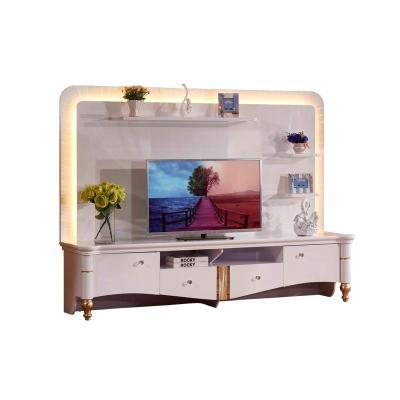 China High Gloss C'est La Vie Modern Living Room Furniture TV Unit Stand Cabinet And Coffee Table Set With Led Light for sale