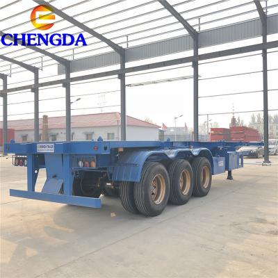 China Truck Trailer 3 Axle 40ton 40ft Skeleton Container Heavy Duty Semi Trailer for sale