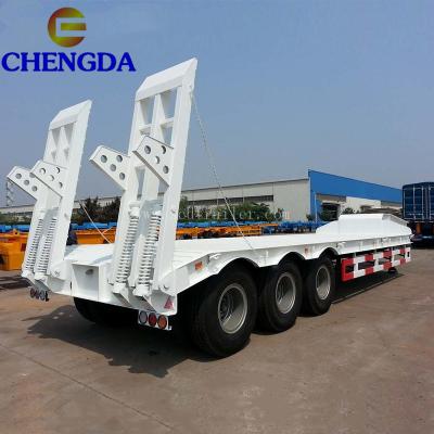 China Truck Trailer Chengda Factory Price Standard 3 Axle 60 Ton Low Bed Loader Semi Truck Trailer for sale