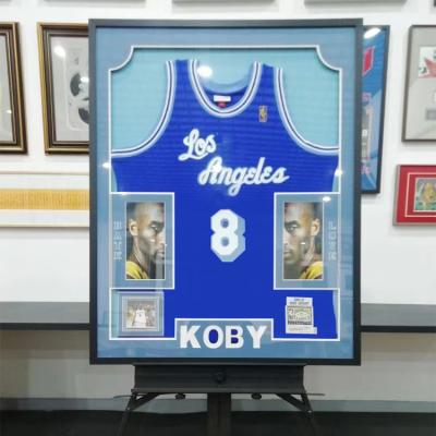 China Hot Sale High End Wood Frame Picture Photo Frame Solid Wood Custom Framed Jersey Showcase for sale