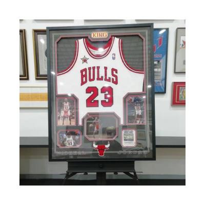 China Art Decor High Quality Wall Mounted Custom Clear Acrylic Hockey Tank Top Display Case T-shirt Display Case for sale