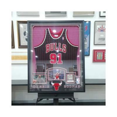 China Acrylic BREF Jersey Frame Design Cardboard Wall Mounted Display Basketball Clear Showcase for sale