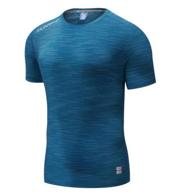 China Logo Workout Mens Sportswear Men's Breathable Custom Quick Dry Polyester T-Shirts Active Training Wear Mens Fitness Clothes for sale