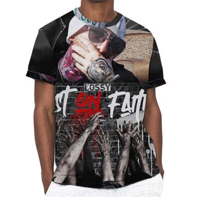 China QUICK DRY unisex sublimation t-shirt blank 100% polyester plain plus size tees for sale