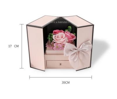 China Recyclable Custom Floral Cardboard Drawer Style Rectangle Mothers Day Box Mom Flowers Gift Box for sale