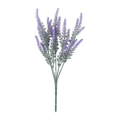 China Factory Direct Wholesale Standard 7forked Home Decoration Large Plastic Flower Simulated Green Lavender for sale