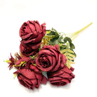 China Best Home Decoration Price Top Quality Silk Roses Decor Room Artificial Rose Decorations for sale