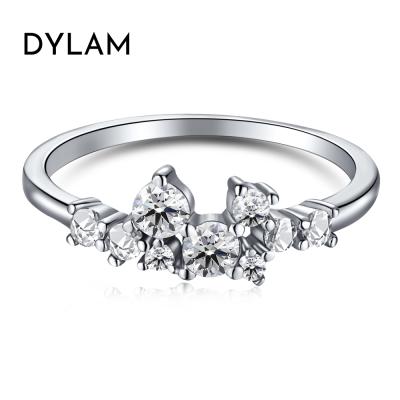 China Fashion Classic TRENDY 925 Sterling Silver Jewelery Diamond Cut Dylam Cubic Zircon Engagement Wedding Rings for sale