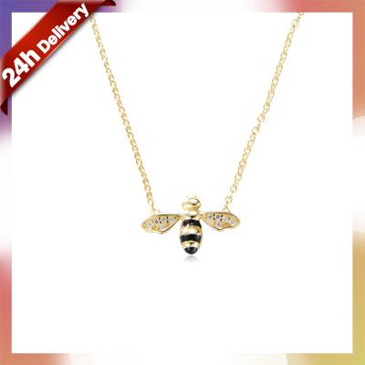 China FASHIONABLE Dylam Ladies Fashion Sterling Silver Zircon Honey Bee Gifts Necklaces 925 Jewelry For Women for sale