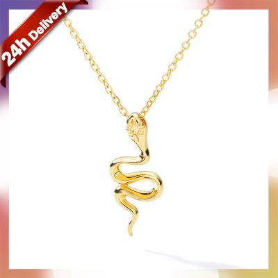 China Statement Dylam 2021 Chains 18K Gold Plated Stainless Steel Jewelry Snake Pendant Necklaces for sale