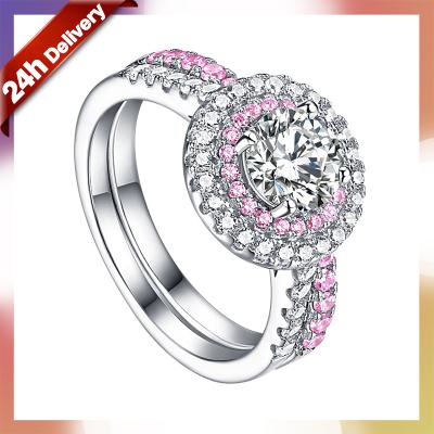 China 2021 Wholesale High Quality Rose Romantic Couples Romantic Zircon New Arrival Dylam Eternity Engagement 925 Silver Wedding Rings for sale