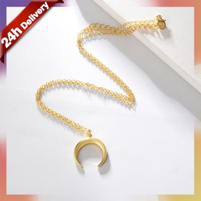 China FASHION Jewelry Sterling Silver Gold Plated Necklaces Crescent Horn Vintage Moon Necklace Tasty Dylam 18K Women Pendant for sale