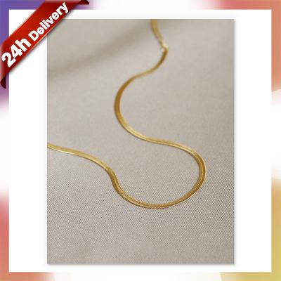 China Dylam Tasty Women's Brass Jewelry Chocker Necklace Simple Minimalist Women's Fishbone Bone Chains 3Mm Daily Chocker Necklace for sale