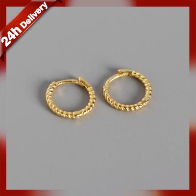 China Simple Delicate Dylam 925 Sterling Earring Clasps Circle Sophisticated Small Gold Plated Silver Plated Earrings For Lady for sale