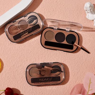 China High Quality Makeup Henna Eyebrow Powder Private Label Waterproof Makeup Eyebrow Palette 3 Colors for sale