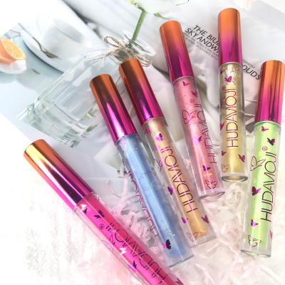 China Unique 6 Colors Glitter Lip Gloss Waterproof Vegan Lip Gloss Red Blue Long Wearing Shine Liquid Lipstick for sale