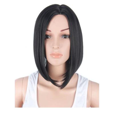 China Fashion Wave Black Side Parted Bob Ladies Wigs Vendors High Temperature Fiber Filament Blow Hair Wigs for sale