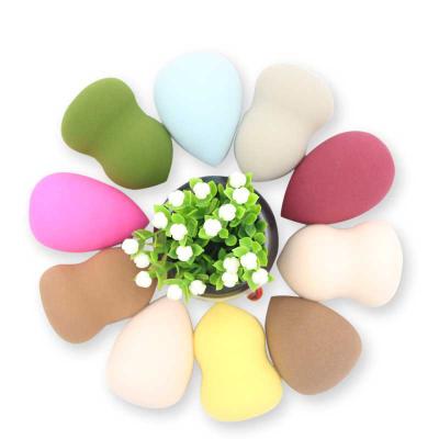 China Cosmetic Color Puff Makeup Sponge Egg Beauty Sponge Concealer Dual-Use Dry Wet Simple Gourd Shaped Multi Expandable Washable Foundation for sale