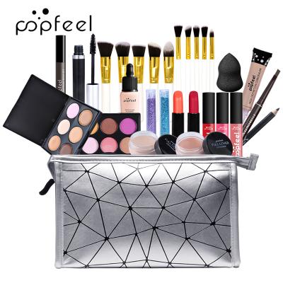 China Wholesale New Makeup Sets Cosmetics With Makeup Brush Powder Puff Makeup Bag 50000 Pieces / Day for sale