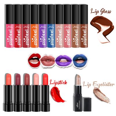 China Lips Makeup Sets Wholesale Lip Gloss Lipstick Lip Expoliator With Makeup Bag For Women Cosmetics 50000 Pieces/Day for sale