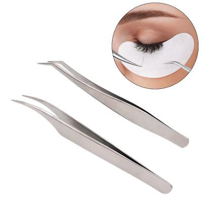 China Custom High Quality Magnetic 40g Stainless Steel Eyelash Extensions Tweezers New 2PCs/Set For Eyelash Tools for sale