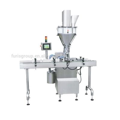 China High Efficiency Small Toner Talcum Milk Powder Chemical Semi Automatic Dry Detergent Sachet Bottle Filling Sealing Capping Machine for sale