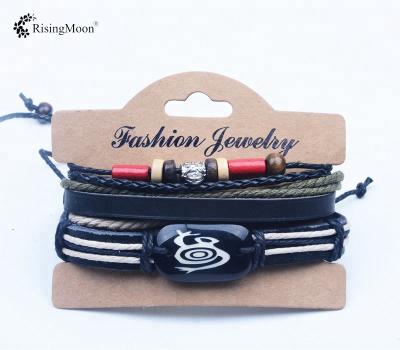 China CLASSIC Top Selling Customized Wrap Rope Planisphere Sign Leather Adjustable Bracelet for sale