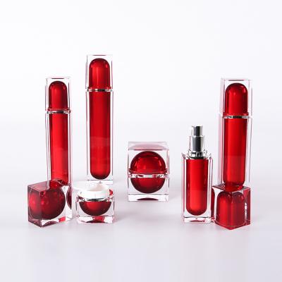 China New Style Personal Care Double Wall Square Clear Cosmetic Acrylic Bottles And Jars For Cosmetics for sale