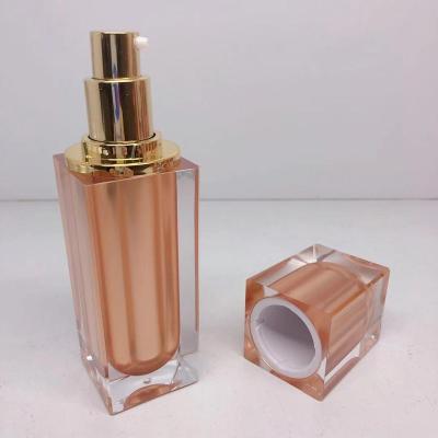 China Transparent Square Acrylic Bottle Personal Care 50ml Basic Cosmetic Bottle for sale