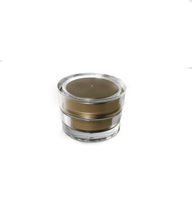 China Skin Care Cream In 30g Gold Wall Cream Plastic Acrylic Jar Double Running With Lid for sale