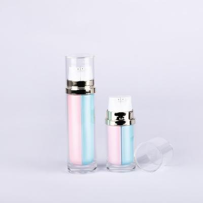 China Personal Care Custom Customized Double Tube Cosmetic Lotion Pump Bottles for sale