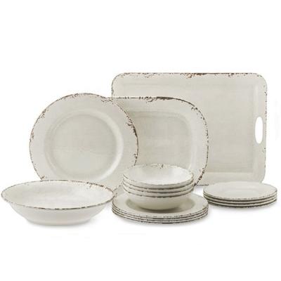 China Cheap Plastic Melamine Rustin Dinnerware Sets Viable Custom for sale