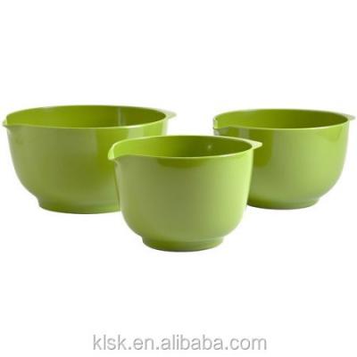 China Sustainable Set Of Melamine 3 Colored Mixing Bowl Set for sale