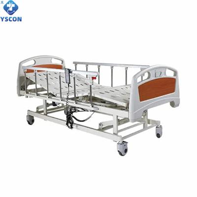 China Electric Crank Electric Hospital Bed Price Best Double Shaker 3 Function Automatic Lift Function Medical Care Bed ICU Hospital Bed for sale