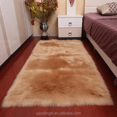 China Shaggy Faux Sheepskin Rug Soft Touch Faux Fur Faux Sheepskin Fleece Area Rugs Washable Fluffy Area Rugs Non-Slip Indoor Square Sheepskin Blankets for sale