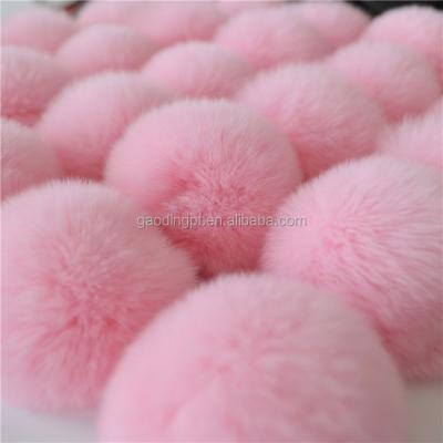 China China wholesale 6cm colorful rex rabbit fur pom pom ball decoration from factory for sale