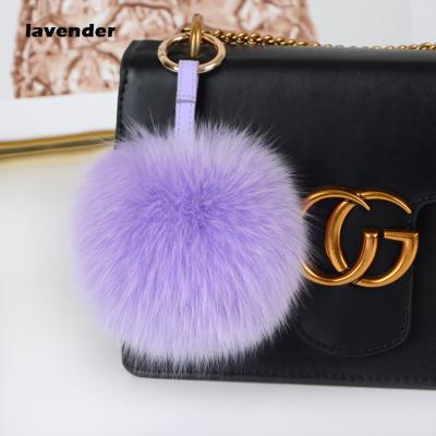 China Wholesale Pom Poms Decoration Real Fur Fox Fur Ball With Key Chain for sale