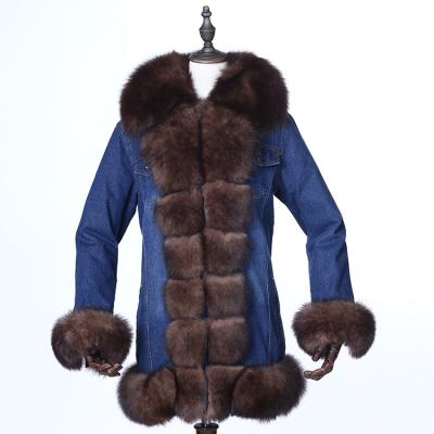 China Anti-shrinkage best-selling women's real fox fur parka can remove rabbit fur or mink fur coat for sale