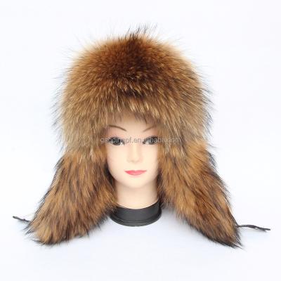 China Winter comfortable fashion style unisex Russian fur hat raccoon fox high quality fur hat for sale