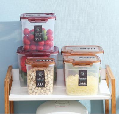 China High Quality Household Plastic Airtight Fruit Freshness Preservation Kitchen Refrigerator Food Storage Box Fresh-keeping Set for sale