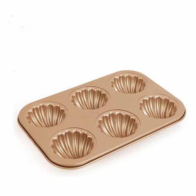 China Madeleine Tray Banana Cake Mold Viable Baking 4/6/9/12 Set Mold No Stick Metal Carbon Steel Cake Pan Making For Oven Baking for sale