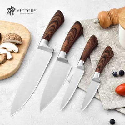 China Viable Custom Hollow Logo 5pcs Stainless Steel Handle Chef Knives High Quality Kitchen Knife Gift Set for sale