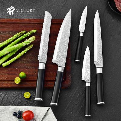 China New Arrival Viable Kitchen Knife Sets Stainless Steel Hammer Blade Chef Knife Japanese Set With Bag for sale