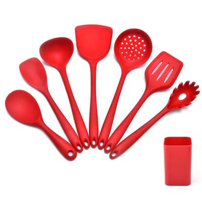 China Environmentally Friendly Reusable Silicone Kitchenware Set 8 Piece Non Stick Sustainable Cookware for sale