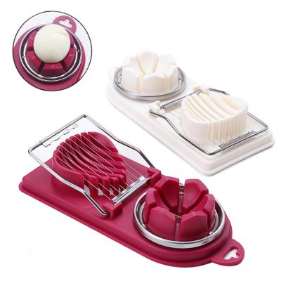 China High Quality Viable 2 In 1 Multi Functional Boiled Egg Plastic Egg Slicer Cutter for sale