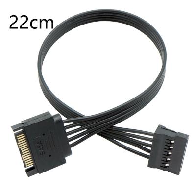 China 22cm5-wire sata15pin tinned copper male and female high current heavy duty ti power cord extension cable computer hard disk interface extension cable for sale